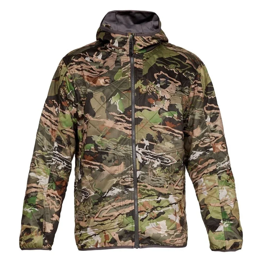 Under Armour Jacket Mens XXL 2XL Brow Tine Hooded Zip Forrest Camo H20 Repellent - Picture 1 of 5